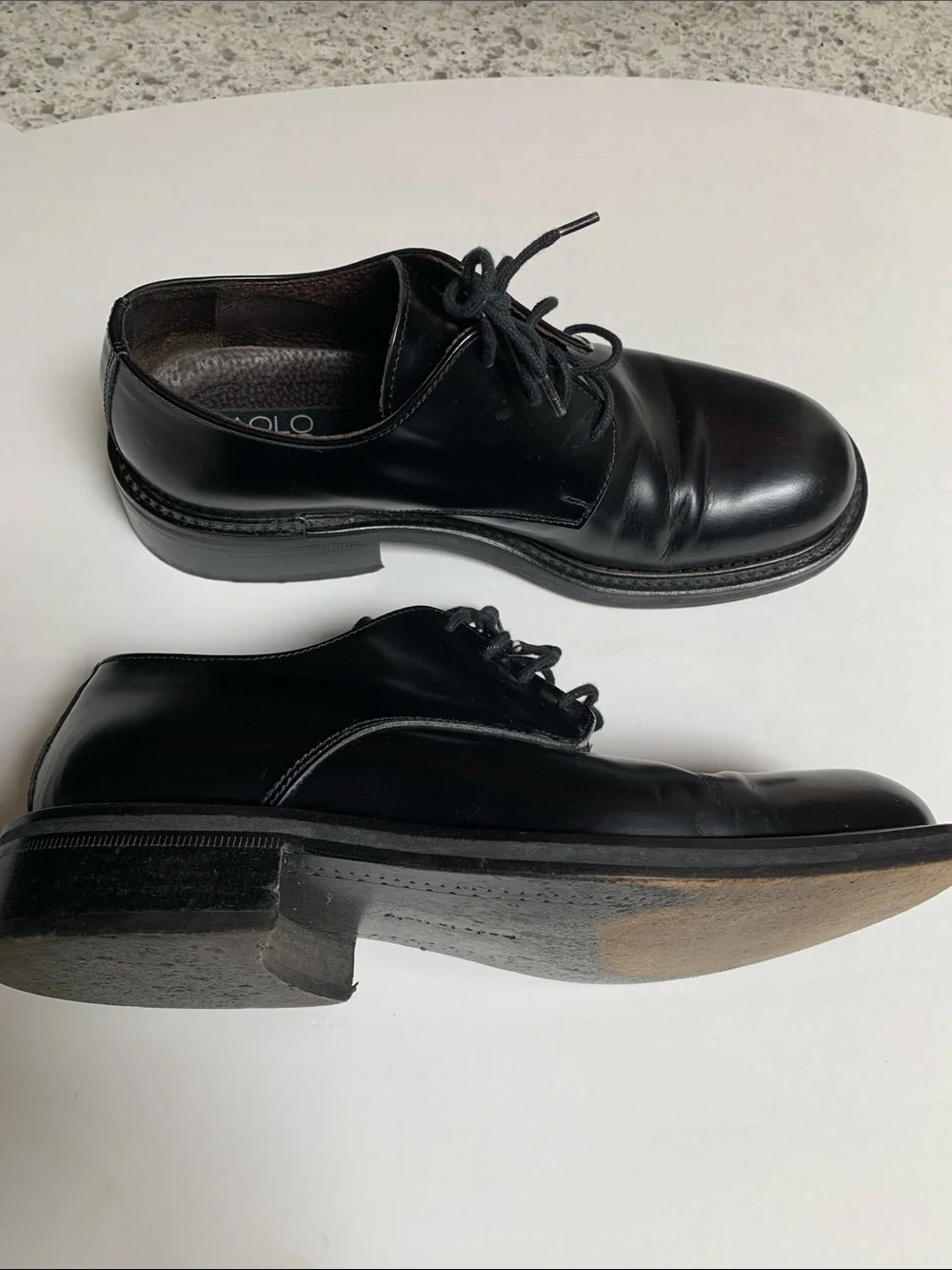 Paco Monjaro Men’s Black Leather Derby Shoes.  Pre-Owned.Made in Italy.Size:8.5.